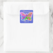 Sticker Carré Papillon bleu Polkadot (Sac)