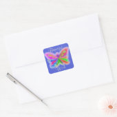 Sticker Carré Papillon bleu Polkadot (Enveloppe)