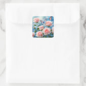 Sticker Carré Papillon bleu rose doux (Sac)