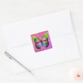 Sticker Carré Papillon coloré (Enveloppe)