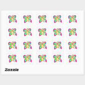 Sticker Carré Papillon coloré (Feuille)