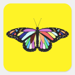 Sticker Carré Papillon coloré RP