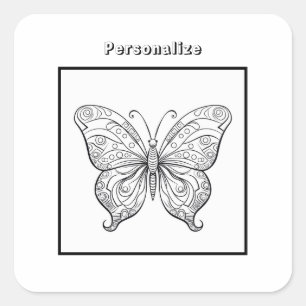 Sticker Carré Papillon couleur personnalisé