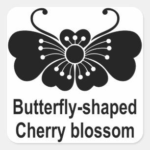 Sticker Carré papillon de cerisier
