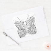 Sticker Carré Papillon de conception tropicale inspiré (Enveloppe)