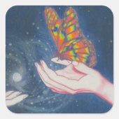 Sticker Carré Papillon de l'amitié (Devant)