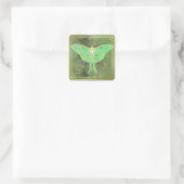 Sticker Carré Papillon de lune vert Art Déco  (Sac)