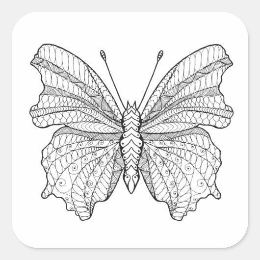 Sticker Carré Papillon de style 3 (Devant)