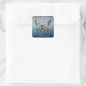 Sticker Carré Papillon de texture gris bleu (Sac)