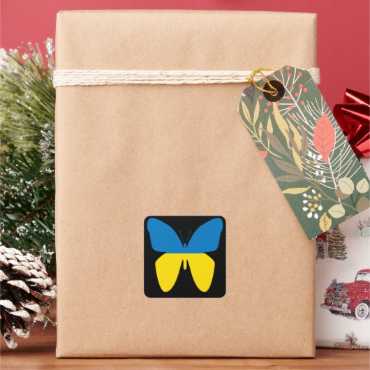 Sticker Carré Papillon d'Ukraine (vacances)