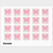 Sticker Carré Papillon en papier peint - rose clair (Feuille)