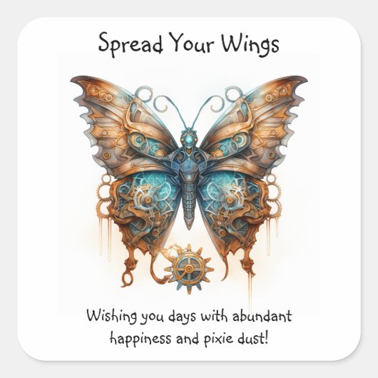 Sticker Carré Papillon Étalez vos ailes (Devant)