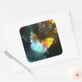 Sticker Carré Papillon lumineux et papillons de nuit (Enveloppe)