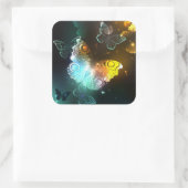 Sticker Carré Papillon lumineux et papillons de nuit (Sac)