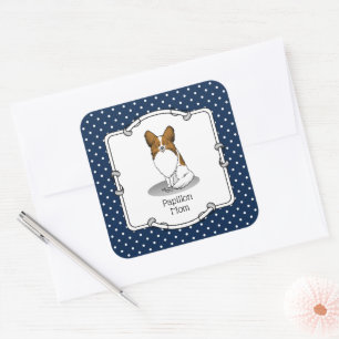 Sticker Carré Papillon Maman Pap Maman (blanc & sable) Mignonne