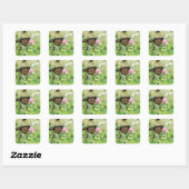 Sticker Carré Papillon monarque (Feuille)