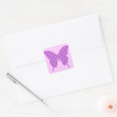 Sticker Carré Papillon, motif abstrait, lavande et violet (Enveloppe)