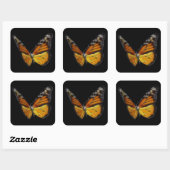 Sticker Carré Papillon orange monarque insecte volant (Feuille)