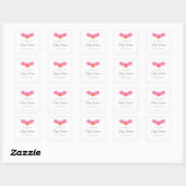 Sticker Carré Papillon rose baby shower (Feuille)
