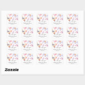 Sticker Carré Papillon rose violet Baby shower fille (Feuille)