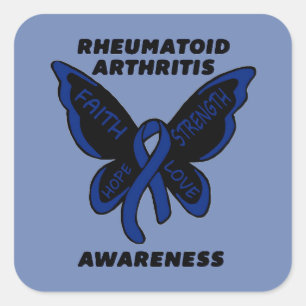 Sticker Carré Papillon/sensibilisation...Arthrite rhumatoïde