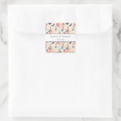 Sticker Carré Papillon Tour Eiffel et Motif Rose - Mariage (Sac)