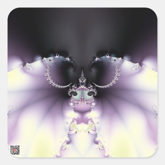 Sticker Carré Papillon Violet (Devant)