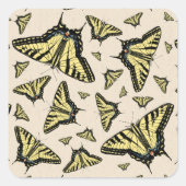 Sticker Carré Papillons à queue jaune du sud-ouest partout (Devant)