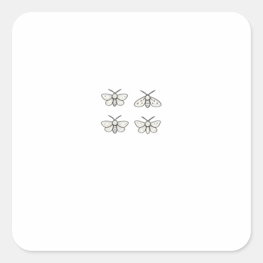 Sticker Carré Papillons Cottagecore Classiques (Devant)