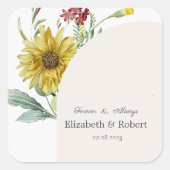 Sticker Carré Papillons de tournesol fleur sauvage (Devant)