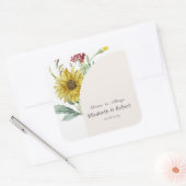 Sticker Carré Papillons de tournesol fleur sauvage (Enveloppe)