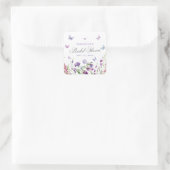 Sticker Carré Papillons Modernes  Fête de Mariage Florale Violet (Sac)