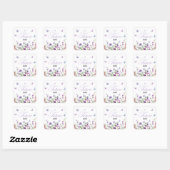 Sticker Carré Papillons modernes Floral Purple Future Mme. (Feuille)