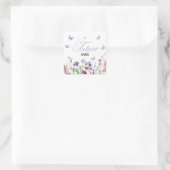 Sticker Carré Papillons modernes Floral Purple Future Mme. (Sac)