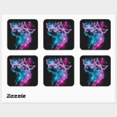 Sticker Carré Papillons roses et bleus (Feuille)