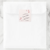 Sticker Carré Papillons roses Jardin Romantique Simple Mariage (Sac)