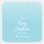 Sticker Carré Pâque Bleu Moelleux minimum Noël Joyeux (Devant)