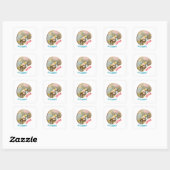 Sticker Carré Pâques arrive - Primitif (Feuille)