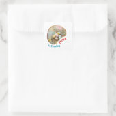 Sticker Carré Pâques arrive - Primitif (Sac)