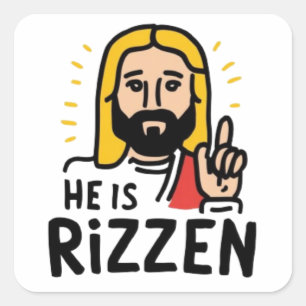 Sticker Carré Pâques il est Rizzen