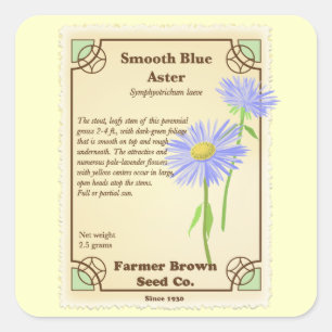Sticker Carré Paquet de semences Blue Aster
