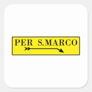 Sticker Carré Par San Marco, Venise, plaque de rue italienne