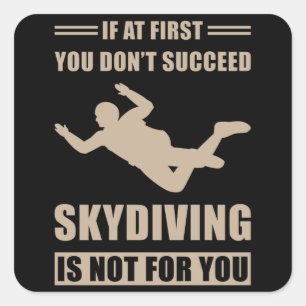 Sticker Carré Parachute Skydiver