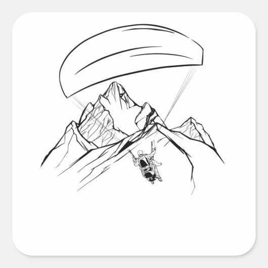 Sticker Carré Paraglider Adventure Mountains Glide (Devant)