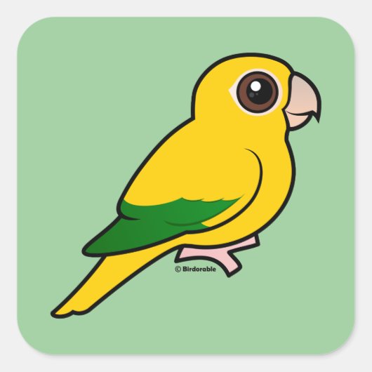 Sticker Carré Parakeet doré Birdorable (Devant)