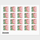 Sticker Carré Paramètre de table de pastèque rouge et blanc (Feuille)