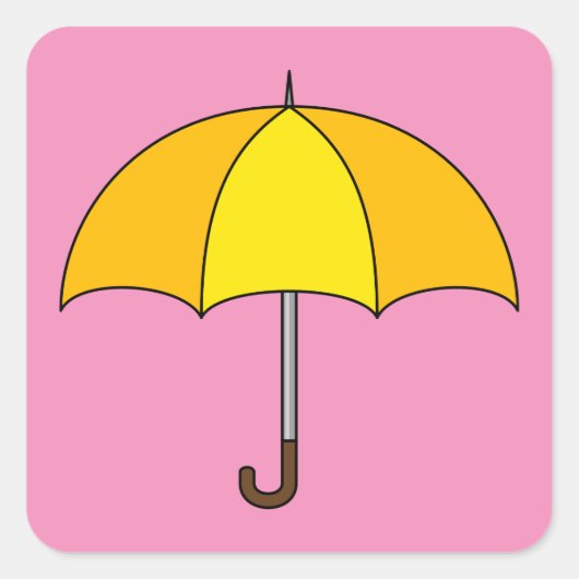 Sticker Carré Parapluie jaune (Devant)