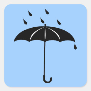 Sticker Carré Parapluie - pleuvoir de baisses de pluie