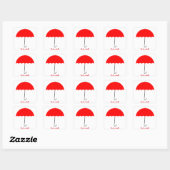 Sticker Carré Parapluie rouge (Feuille)