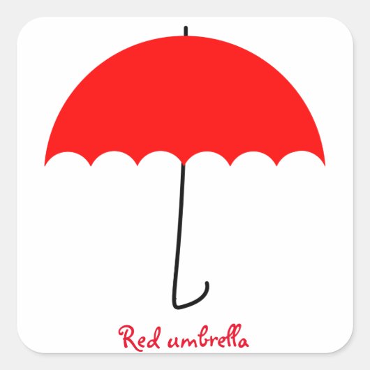Sticker Carré Parapluie rouge (Devant)